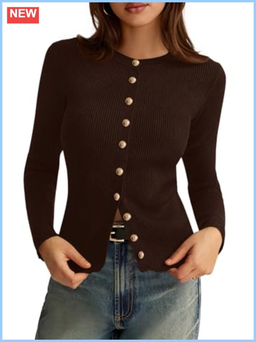 PRETTYGARDEN Women's Lightweight Ribbed Knit Button Down Cardigan Sweater